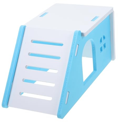 Toddmomy Escondite para Hámster Azul, Casa para Hámster Pequeña Inclinada, Refugio Liviano y Resistente para Roedores, Suministro para Mascotas Pequeñas, Adecuado para Descanso y Juego