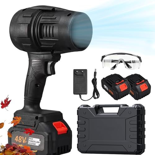 Soplador De Aire Potente, Soplador De Hojas Bateria, PortáTil Soplador Turbo Jet, Soplador Aspirador De Hojas con Bateria, para Patio, CéSped Y Hojas Que Soplan (Black)