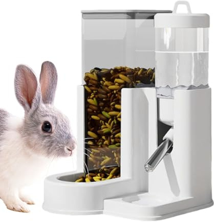 Water Bottle for Hamster - Household Bunny Food Bowl,2-in-1 Automatic Bunny Feeder and Waterer for Small Animal Indoor Outdoor Living Room Bedroom Hamster Gerbil Chinchilla