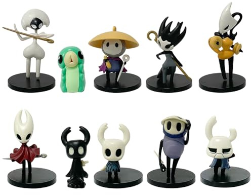DEXSHUN 10 st Hollow Silksong-figur minispel anime figurer staty PVC modell set skrivbord ornament dekoration samlarobjekt gåva 7–16 cm