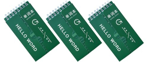 FOMIYES Cuaderno de Notas para Vocabulario Inglés 3 Unidades Tamaño Compacto Color Verde Oscuro Papel de Calidad Cuaderno para Escribir y Memorizar Palabras Material Escolar Adecuado