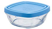 Duralex - Coupelle Carrée 9cm Lys avec couvercle bleu