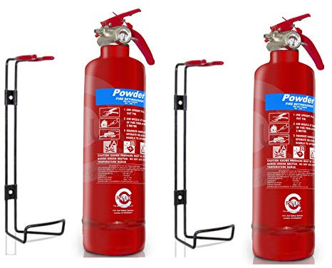 FIRE Safety Essentials. 2 X 1 KG ABC Dry Powder FIRE Extinguisher. Ideal for Homes, Boats, Kitchen Offices WORKPLACES