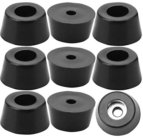 sourcing map 9pcs Rubber Feet Bumper Buffer Feet Furniture Cutting Board Electronic Scale Leg Pads Anti-slip with Metal Washer, D15x12xH8mm