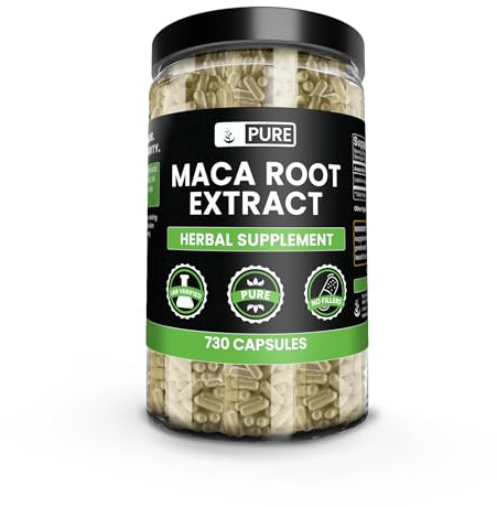PURE ORIGINAL INGREDIENTS Maca Root (730 Capsules) No Magnesium Or Rice Fillers, Always Pure, Lab Verified
