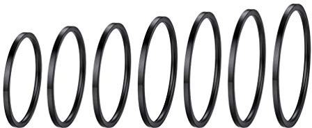 PROSTEEL Anelli Donna Impilabili- 7 Pezzi Anelli per Nocche- Anelli Sottili Donna Tutte Le Dita- Colore Nero, Misura 6-24 (con Confezione)
