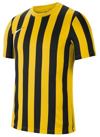 Nike Striped Division IV Jersey SS T-Shirt, Tour Yellow/Black/White, L