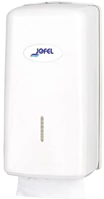 Jofel - Distributeur de Papier Toilette, 400 essuie-Mains en Zigzag Type Z, V et W, hygiène maximale par Simple Contact avec la Serviette, économie de Papier, boîtier ABS Robuste, Valor AH77000