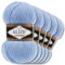 Alize 5 x 100 g Lanagold Wolle | 53 Auswahl | Stricken Häkeln Wolle (40 | Hellblau)