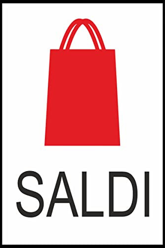 Manifesto Vetrofania Saldi In Carta Da 160 Gr - 100x70 cm - Carta di alta qualità - Stile romantico - Ideale per coppie - Collezione Saldi