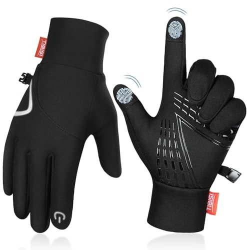 Benirap Fahrradhandschuhe Herren Damen Warme Winterhandschuhe Wasserabweisende Touchscreenhandschuhe Winddichte Laufhandschuhe rutschfeste Sporthandschuhe zum Laufen, Radfahren, Klettern -TM01,XL