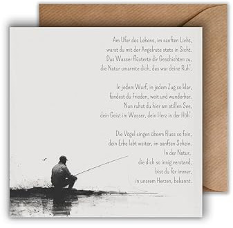 Biglietto di condoglianze con busta, empatico biglietto di condoglianze con poesia, biglietto di condoglianze, biglietto commemorativo, condoglianze, funerale (125 x 125 mm)