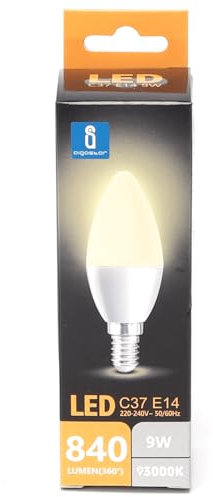 Blendend Bombilla LED E14 C37 9W 3000K, alta eficiencia energética y luz cálida ideal para iluminación decorativa en hogares y espacios comerciales.
