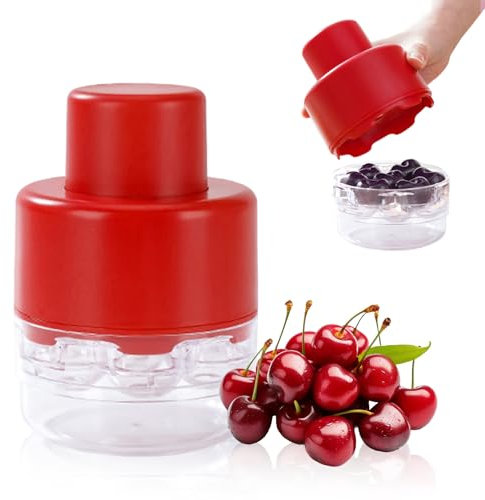 MEIYAXINWIN 7 Trous Dénoyauteur à Cerises, Handheld Olive Noyaux Extracteur, Multi Dissolvant de Cerise Manuel Outil Pitter Fruit pour Cerises, Olives, Prunes, Petites Pommes, Abricots