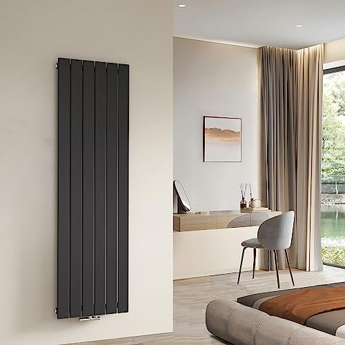 Radiatori da Bagno Radiatore Verticale Radiatore Piatto 1600x460mm Antracite Radiatore Pannello Singolo Strato Attacco Centrale Piatto Riscaldamento 850 Watt