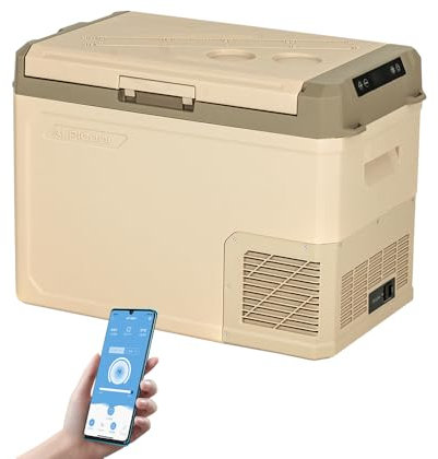 Alpicool GE40 40L Kompressor Auto Kühlbox Tragbar für Auto, LKW, Kompakter Camping Kühlschrank 12/24V DC Kühlbox für Reisen, Lebensmittel & Getränke, -20℃ bis 20℃
