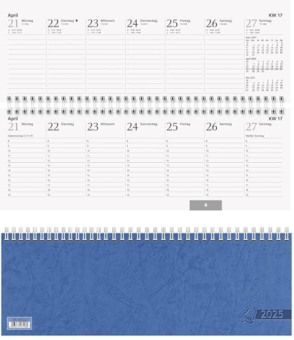 Kalender 2025 Tischkalender Tisch-Querkalender Bürokalender Wochenkalender Schreibtischkalender 1 Woche 2 Seiten 112 Seiten