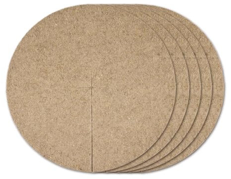La Cordeline Lot 5 Disques de Paillage Naturel 40cm en Feutre de Chanvre 600 g/m² – Protection Contre Les Mauvaises Herbes, Le Froid et l’Évaporation, Marron
