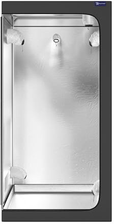 GALAXYFARM - Growzelt Galaxyfarm Luna Lite, Grow Box mit Lüftungsöffnungen, für den Innenanbau - Growschrank für Homegrowing, Pflanzenzucht, Gewächshaus, Zuchtzelt - Basisgröße 90x90, Höhe 180