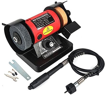 Smerigliatrice for versatilità da banco Smerigliatrice elettrica Lucidatrice for smerigliatrice da banco for smerigliatrice dentale for gioielli per coltelli, sigilli, gioielli, vetro(Generation 2)