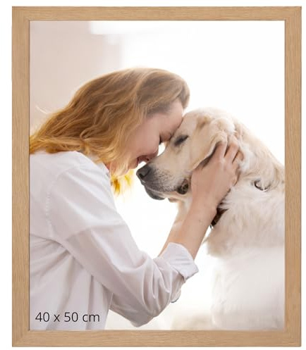 MARCOFOTO Marco de Fotos 40x50 cm Madera Portafotos de Pared en MDF con Plexiglas - Ideal para Diplomas, Certificados, Pósters y Fotografías - Decoración Hogar y Oficina