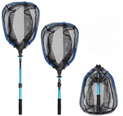 Épuisette de pêche rétractable pliable 107 cm pour bassin de pêche