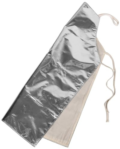 SECFOU Delantal Anticalórico de Fibra Resistente al Calor y Fuego para Fundición y Corte, Delantal Ignífugo Blanco Aislamiento Térmico para Protección Industrial