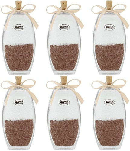 BRUBAKER Sales marinas naturales de Cosmetics, 720 g, sales exfoliantes en botella de cristal para la bañera o como baño de pies, aroma a coco y vainilla, 6 unidades (120 g)