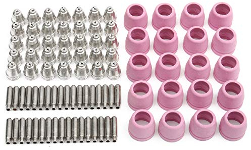 90 pcs/satz Gaslinse Düse Elektroden Düsen Plasmaschneider Schneidbrenner Collet Körper Verbrauchsmaterial Tassen Kit