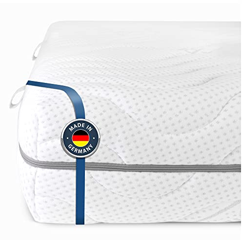 BMM Matratze 100x200 cm Komfort 19 Härtegrad H4 extra fest/Kaltschaummatratze Öko-Tex Zertifiziert/ergonomische 7 Zonen Matratze Höhe 19 cm/Matratzen produziert in Deutschland