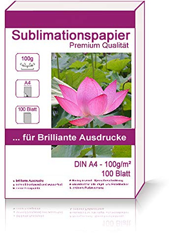 100 Blatt Sublimationspapier A4 100g/m² Transferpapier Sublimation für T-Shirts