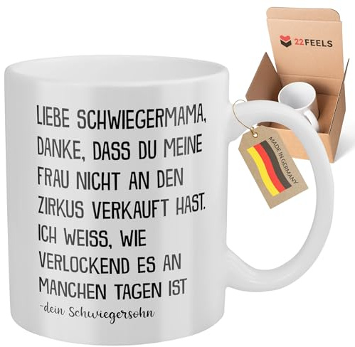 22Feels Schwiegermutter Tasse von Schwiegersohn Schwiegermama Geschenk Muttertag Schwiegereltern Hochzeit Geburtstag