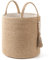 Mkono Woven Storage Basket Decorative Natural Rope Basket Wooden Bead Decoration for Blankets,Toys,Clothes,Shoes,Plant Organizer Bin with Handles Living Room Home Decor