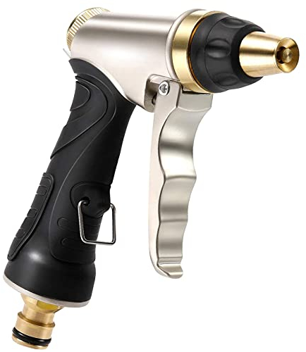 Mainiusi Pistola d' Acqua Giardino, in Metallo, con 4 Modalità, Regolabili, Alta Pressione, Irrigazione Prato, Lavaggio Auto
