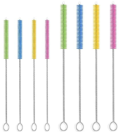8 Strohhalm Bürste Lang, 20-25cm Strohhalm Reinigungsbürste, Flaschenbürste Dünn,Reinigungsbürsten,Flaschenreiniger Bürste, Schlauchbürste,Pfeifenreiniger,Flaschenbürsten,Kaffeevollautomaten Bürsten