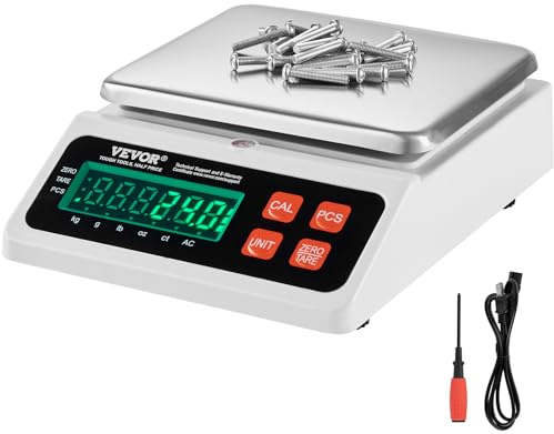 VEVOR Industrial Counting Scale, 10 kg x 0.1 g, Digital Scale for Parts and Coins, g/kg/lb/oz/ct Units, Electronic Gram Scale Inventory Counting Scale Kitchen Jewelry Counting Scale with LED Screen
