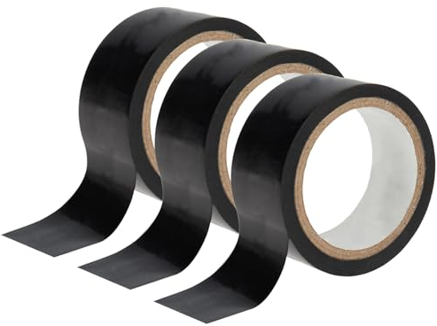 Cinta Aislante, Cinta Adhesiva de Electricista PVC, 3 Rollos de Cinta Adhesiva Resistente al Calor, Cinta Aislante Eléctrica 30mm x 20m, Para de Cableado, Reparaciones, Aislamiento y Sellado, Negro