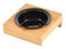 Love Story, Ciotola in ceramica nera + supporto in bambù naturale, diametro 12 cm, 14 x 14 cm