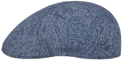 Stetson Texas Denim Paisley Flat Cap Damer/Herrar - keps med skärm Vår-sommar Vår Sommar - L (58-59 cm) blå