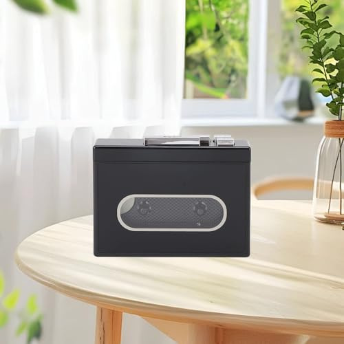 Protable kassettbandspelare, BT 5.0 kompakt vintage kassettbandspelare med 3,5 mm hörlursuttag och FM-radiofunktion, drivs av DC5V eller AA-batteri (batteri ingår ej)