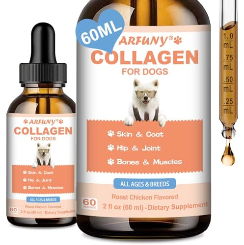 SANTKOL Collagene per Cani, Supporto per Anche e articolazioni, Pelle e Pelo, 60 ml
