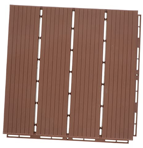 Veemoon Pavimento in Legno-plastica Anticorrosione Per Esterni Giunzioni, Pavimento Pratico Per Balconi e Aree Verdi, Resistente All’usura, Colore Marrone Striato, Confezione Singola
