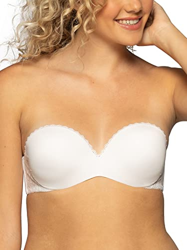Vanity Fair Women's Gel Touch Strapless Push Up Bra 2111121, White, 32B