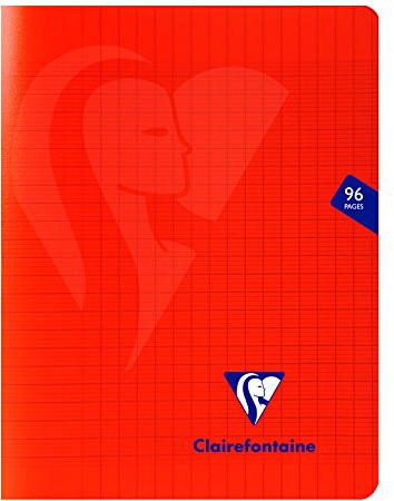 Clairefontaine Mimesys Piqué Polypro A4 Hefte, 17°x°22°cm, 96 Seiten, 90°g, kariert, Rot, 10 Stück
