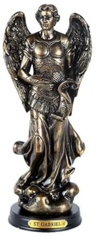 Pacific Giftware St. Gabriel Archangel Messenger from God Figurine 8 Inch Tall Wooden Base with Brass Name Plate