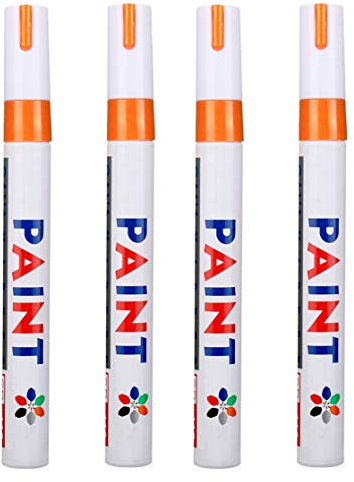 Hallenwerk Orang 4X Stück Reifen Stift Reifenmarker Auto, Motorrad, Fahrradreifen Reifenmarkierungsstift Reifenstift Marker Stift Beschriftung wasserfest wetterfest -101934