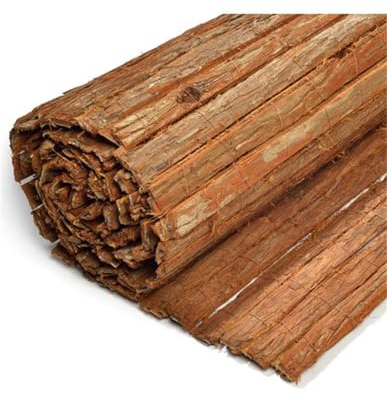 JARDIN202 - Cerramiento Natural de Corteza de Pino Simple Cara | Cerramiento para Jardín y Terraza | Rollo: 1 x 5 metros -