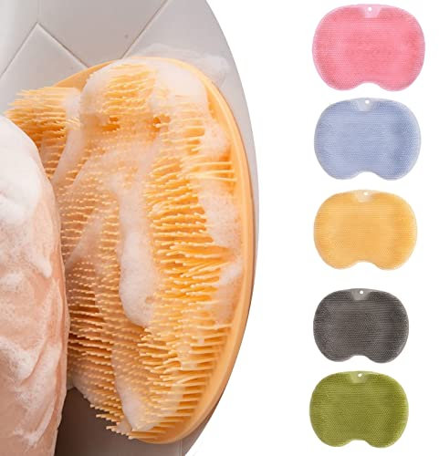 MTERK Bagno Doccia Schienale Scrubber, 2023 Tampone Lavaschiena A Parete, Pad per Massaggio Ai Piedi Esfoliante per La Schiena in Silicone A Ventosa Spazzola per La Pulizia del Tappetino Doccia