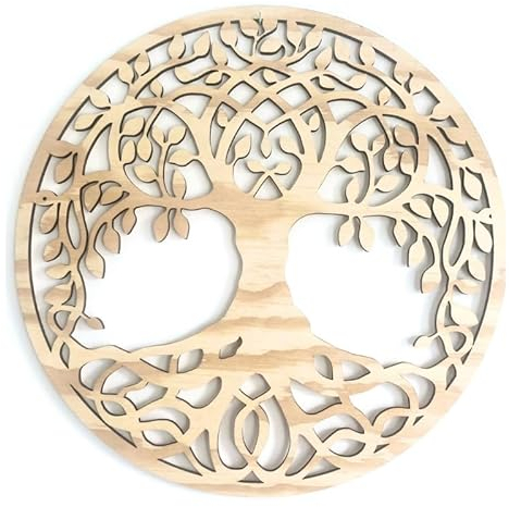 Pet-Jos Arbre de vie Décoration murale Arbre de vie Décoration murale Arbre de vie Décoration murale en bois Art mural Ornements géométriques Minimaliste Art mural Décoration à suspendre