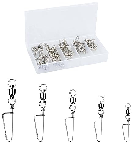 Kugellager Wirbel Angeln 25 Stück Kugellager Wirbel Mit Coastlock Snap Angelwirbel Schnellwechsel Angel Wirbel Set Mehrere Größen Kugellager Wirbel Edelstahl Hochfeste Angelwirbel Mit Druckknöpfen